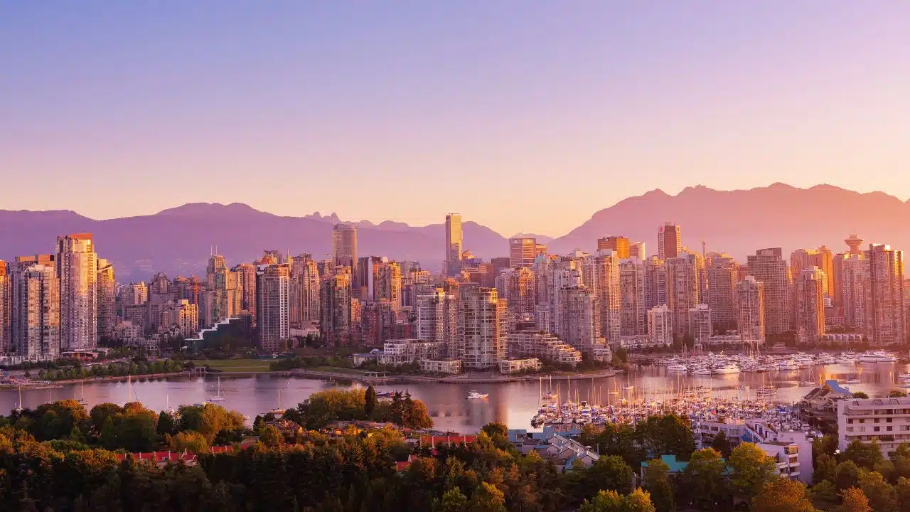 aerial view of vancouver skyline
