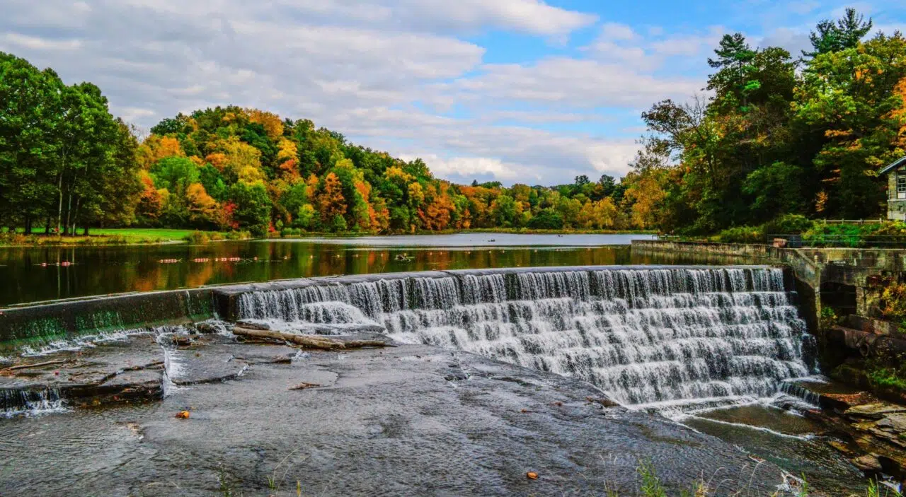Tiered waterfall in Ithaca in the Finger Lakes